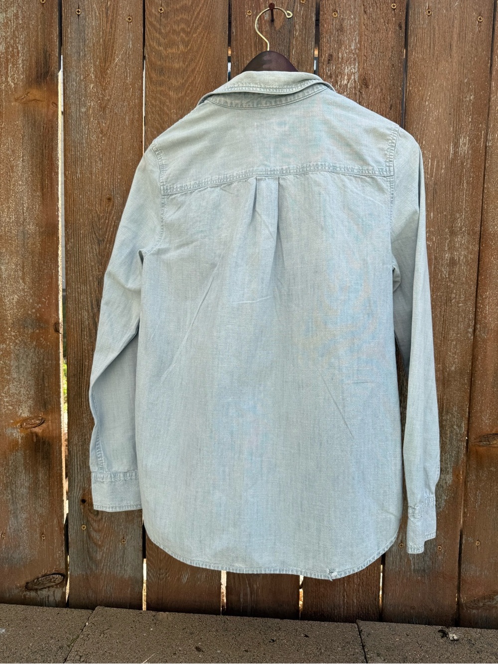J Crew Women’s Light Blue Denim Rodeo Cowgirl Long Sleeve Shirt Size Small - Picture 8 of 10